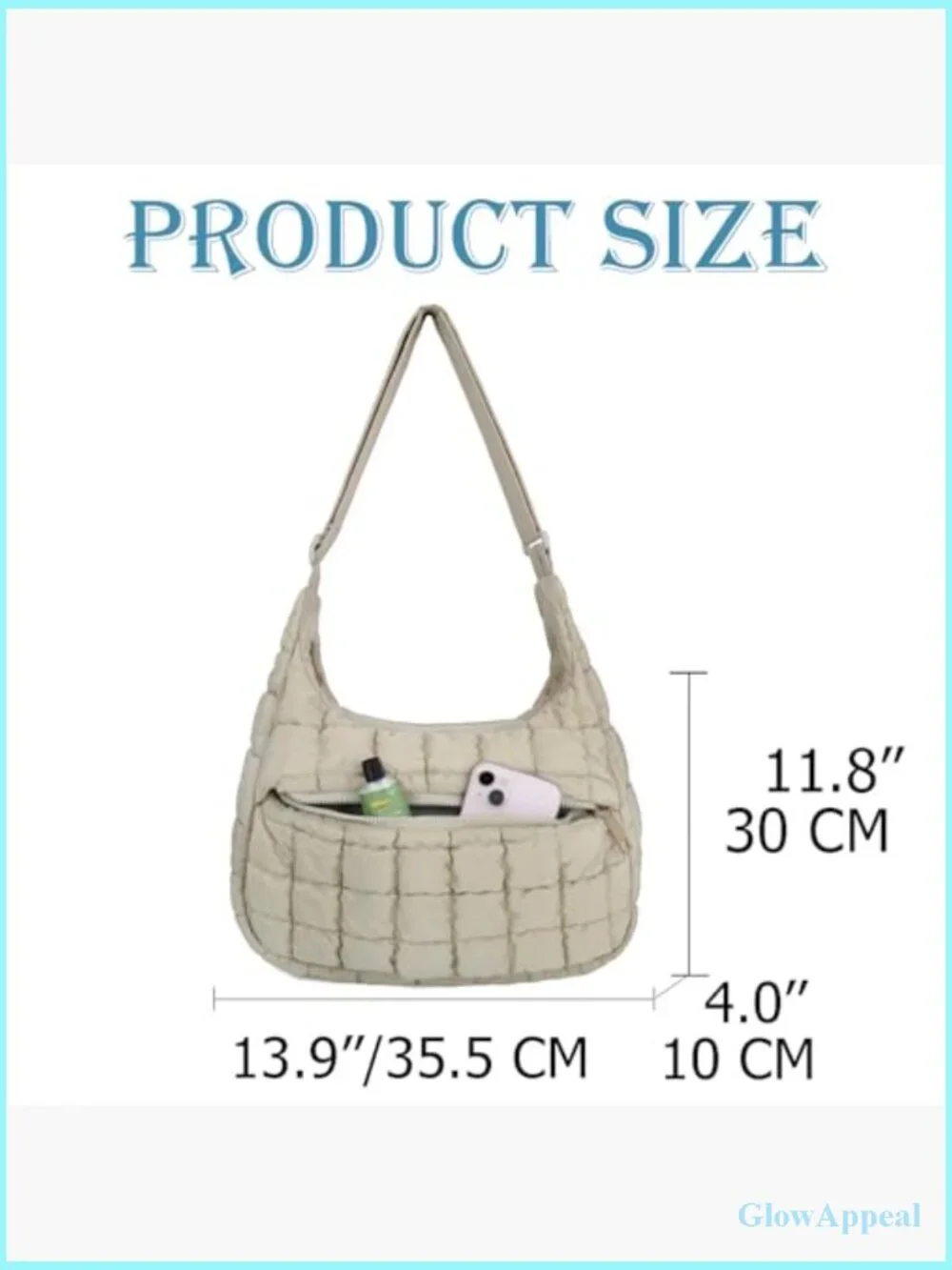 Lightweight Quilted Puffy Crossbody Hobo Bag Soft Fluffy Handbag
